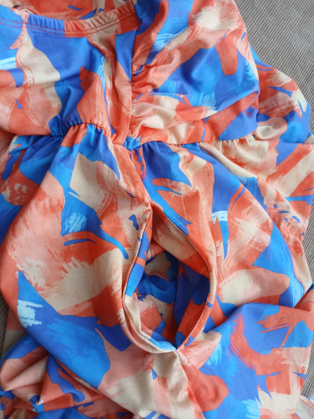 GRACE KARIN Criss Cross Halter Floral Maxi Dress Orange Blue Size L with Pockets - Picture 10 of 14